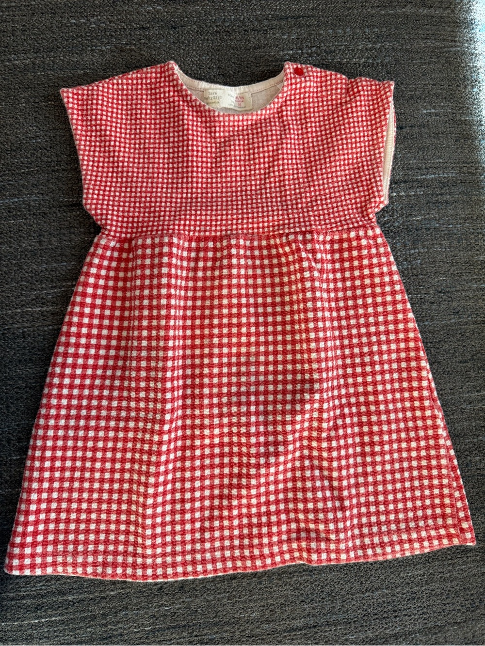 Zara Red and White Gingham Casual Girls Dress